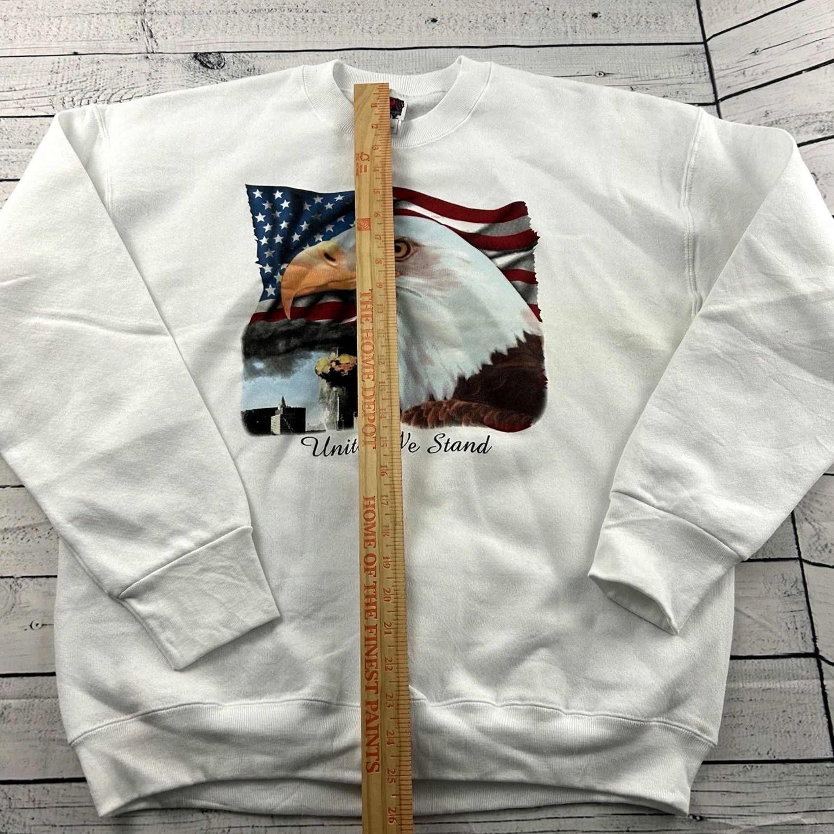 Fruit Of The Loom VINTAGE Fruit Of The Loom Sweatshirt Men L White 9/11 Eagle Pullover Crewneck Fatig? Size US L / EU 52-54 / 3 - 4 Thumbnail