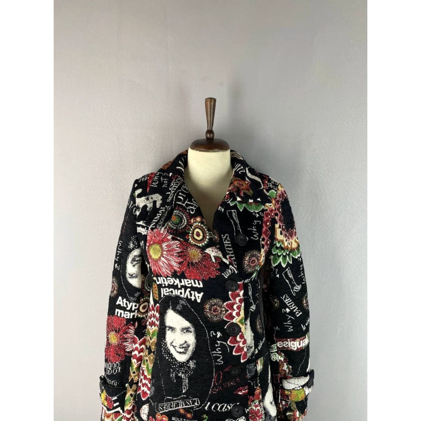 Desigual Desigual Coat Women Multicolor Polyester Long Sleeve Jacket S Regular Womens Fashion Coat Size S / US 4 / IT 40 - 4 Thumbnail