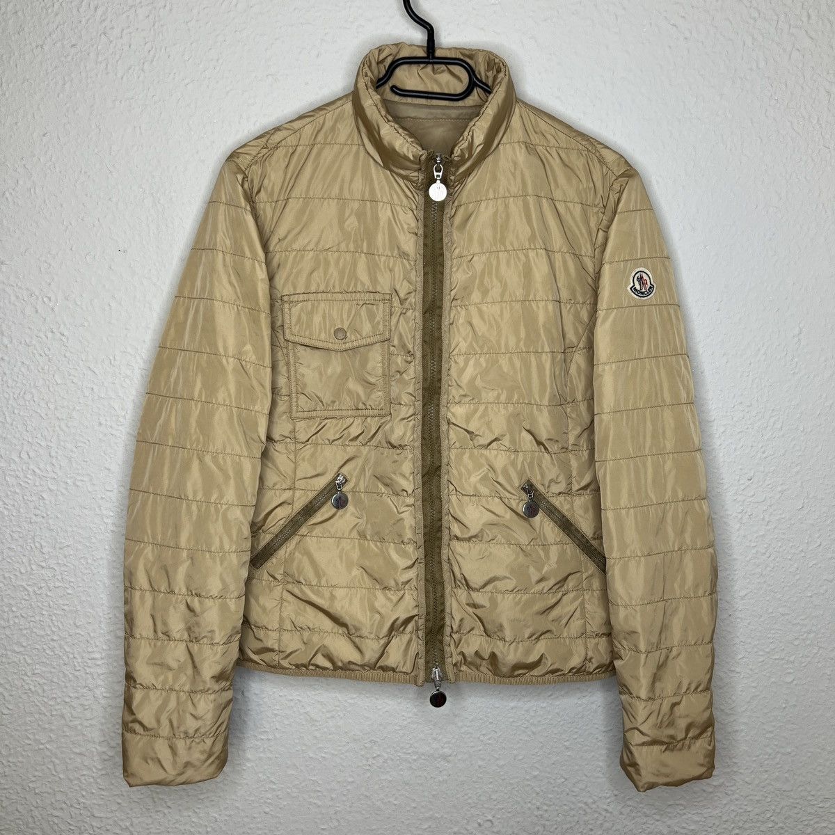Moncler Moncler Puffer Light Jacket Beige Archive Nylon Logo Y2K Size M / US 6-8 / IT 42-44 - 1 Thumbnail