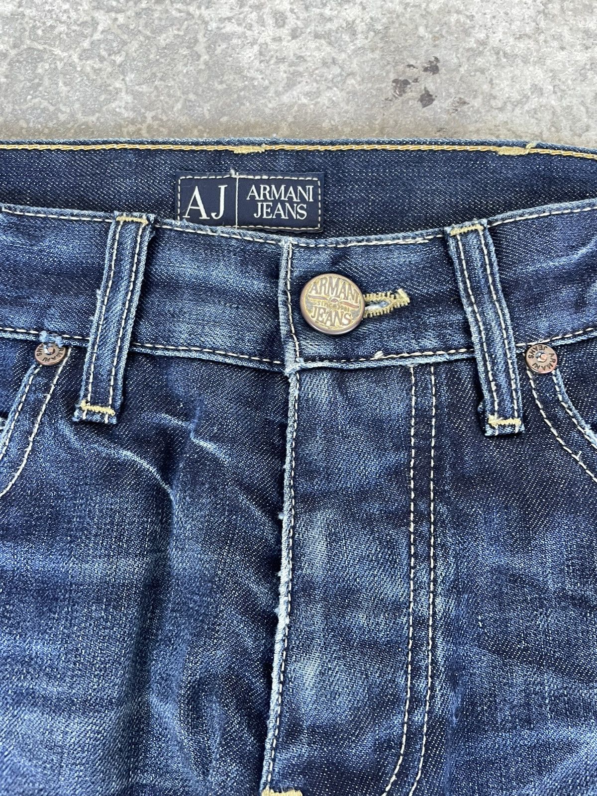 Armani Armani Jeans Indigo 007 Series Distressed Denim Size US 30 / EU 46 - 3 Thumbnail