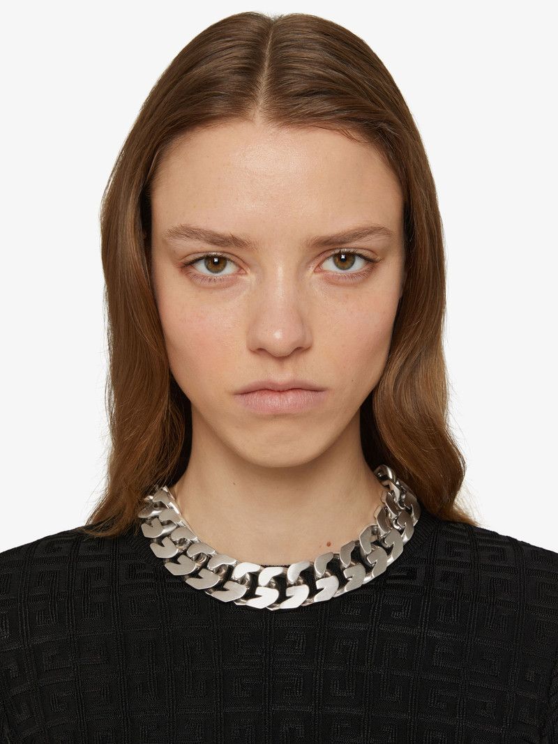Givenchy o1n1vont0326 Size:1/Medium G Chain Necklace in Silver Size ONE SIZE - 4 Thumbnail