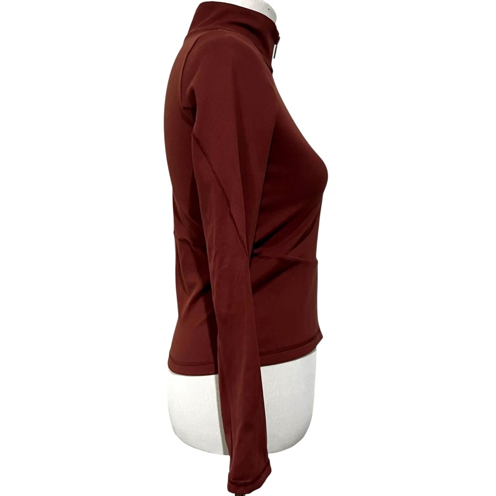 Vintage FLX Affirmation Full Zip Athletic Jersey Knit Stretch Jacket Chic Burgundy XS Womens Sleeve Long ZIP Size XS / US 0-2 / IT 36-38 - 6 Thumbnail