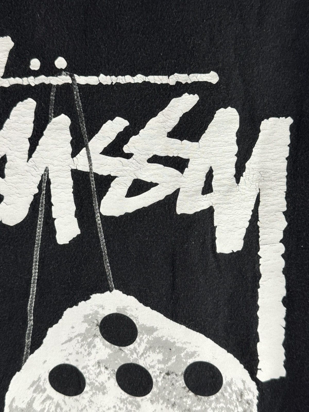 Stussy Vintage Stussy Fuzzy Dice T-Shirt Black Size US L / EU 52-54 / 3 - 3 Thumbnail