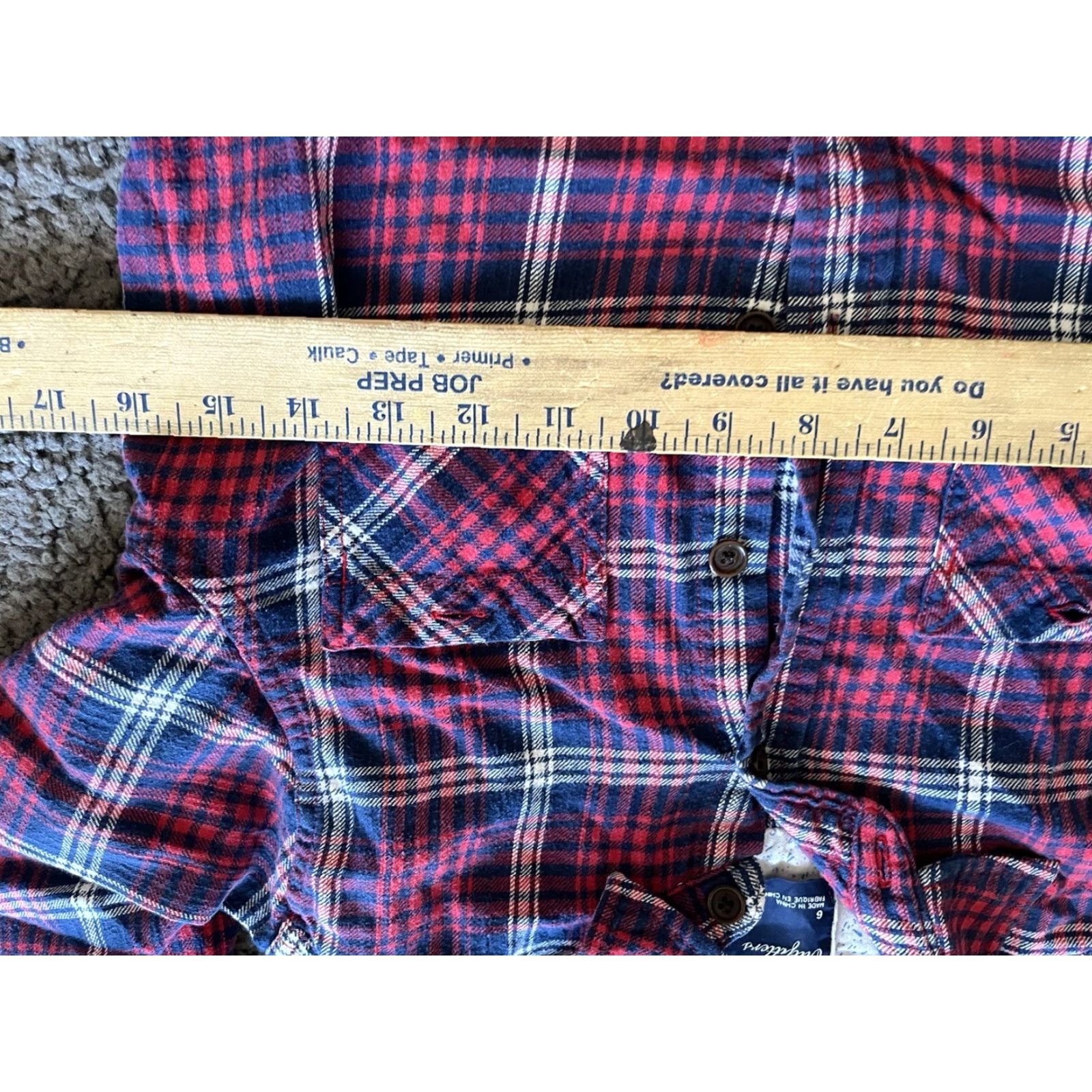 American Eagle Outfitters VINTAGE American Eagle Outfitters Shirt Womens 6 Red Blue Plaid Button-Up Long Sleeve Casual Workwear Size M / US 6-8 / IT 42-44 - 4 Thumbnail