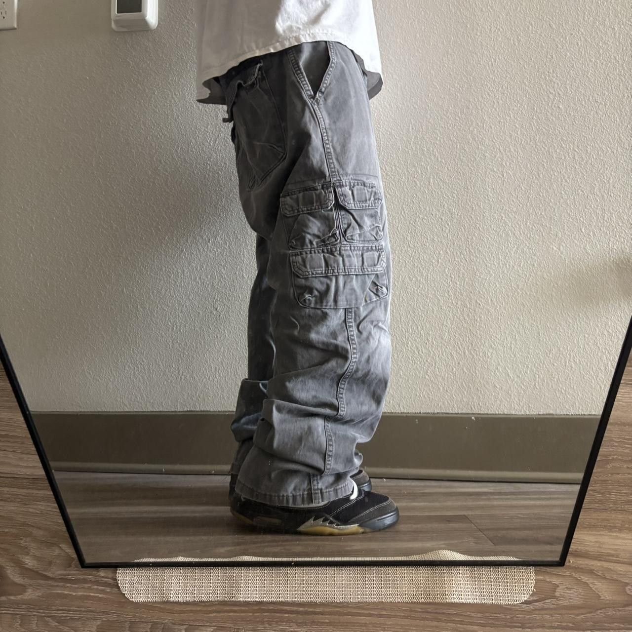Japanese Brand Crazy Vintage Y2K/2000s Baggy Grey Skater Style Cargo Pants! 36x30 Size US 36 / EU 52 - 2 Thumbnail