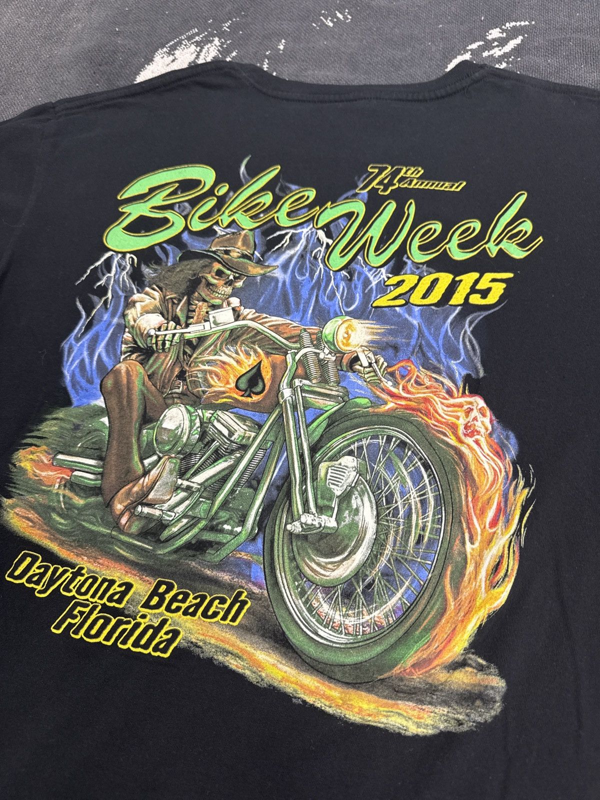 Vintage Bike Wek Daytona Beach 2015 Halloween Skull Vintage T-Shirt Size US L / EU 52-54 / 3 - 4 Thumbnail