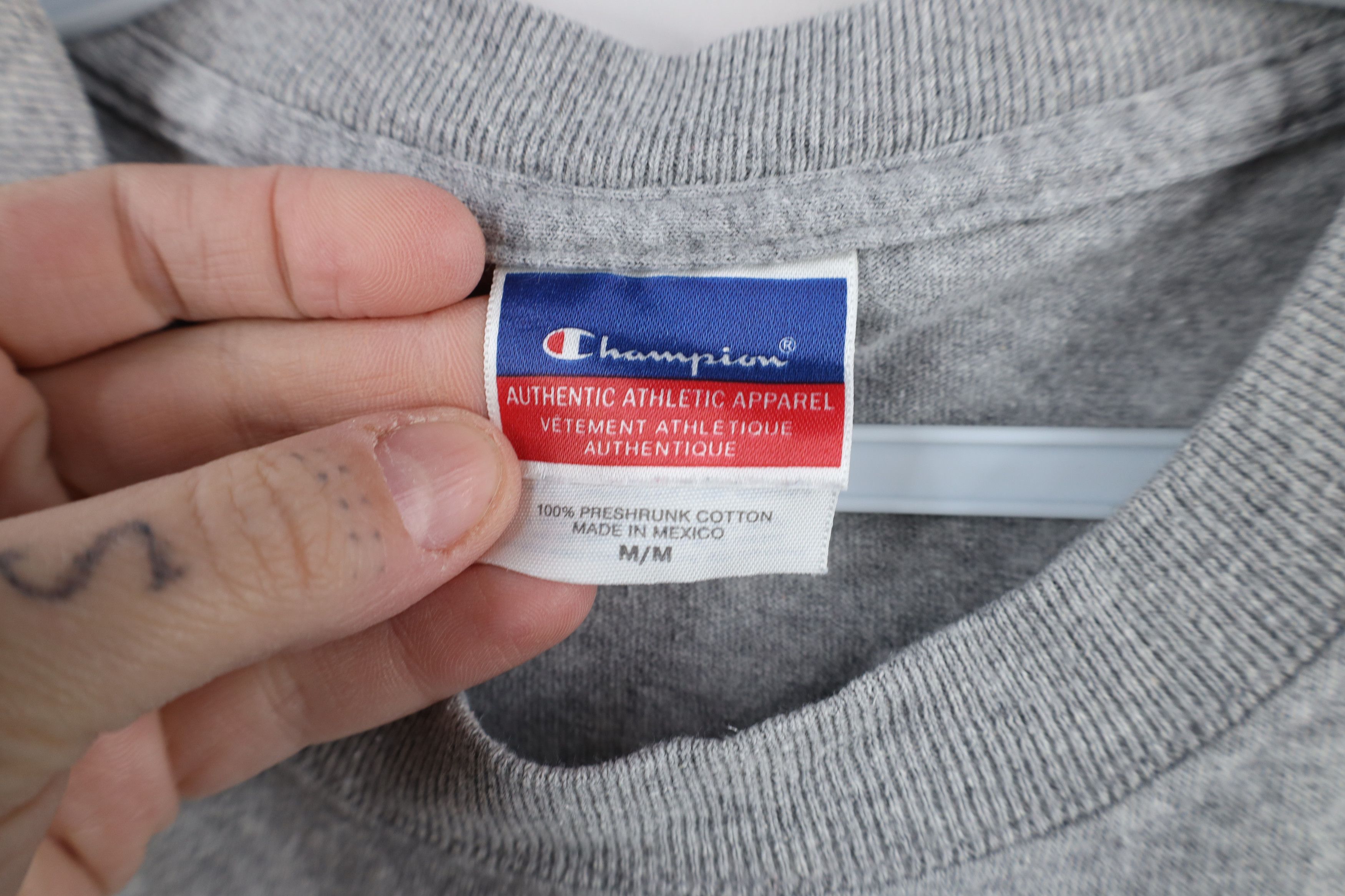 Champion × Vintage Vintage 90s Champion University Basketball T-Shirt Gray Size US M / EU 48-50 / 2 - 6 Thumbnail