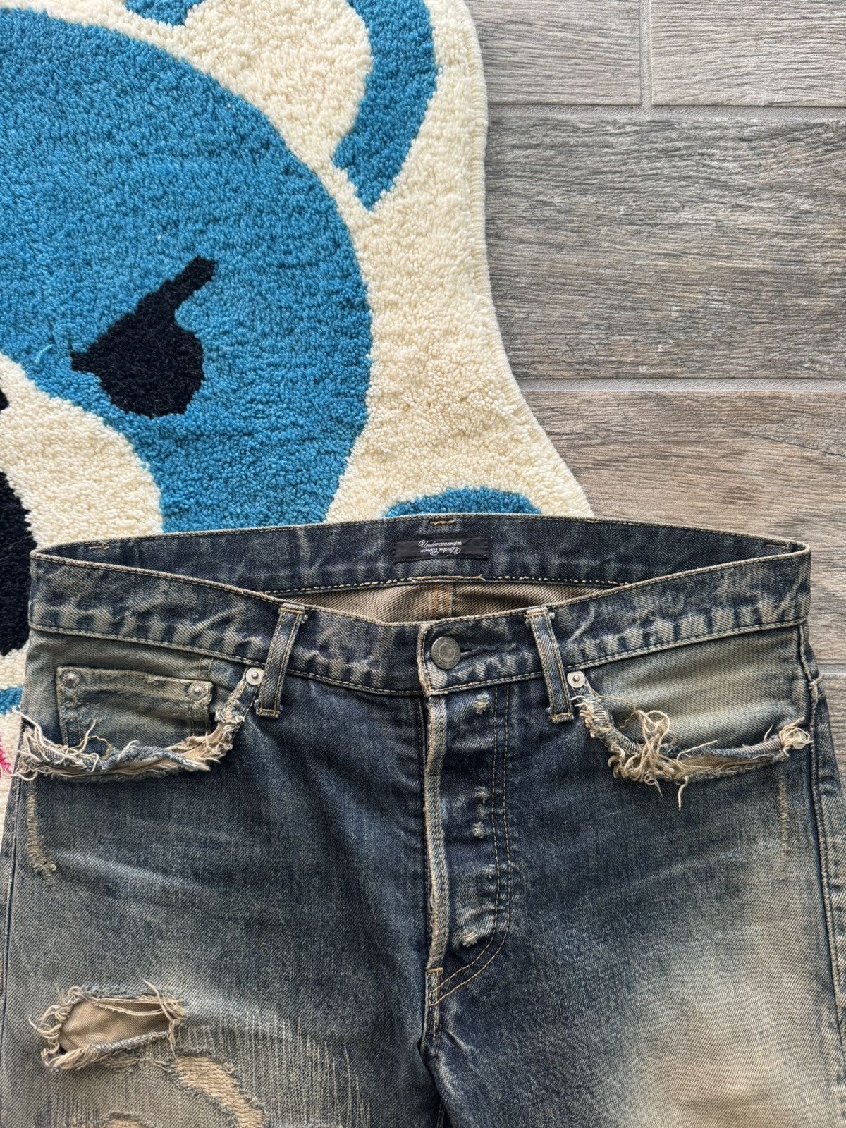 Jun Takahashi × Undercover Undercover SS10 ‘68’ blue yarn denim Size US 30 / EU 46 - 4 Thumbnail