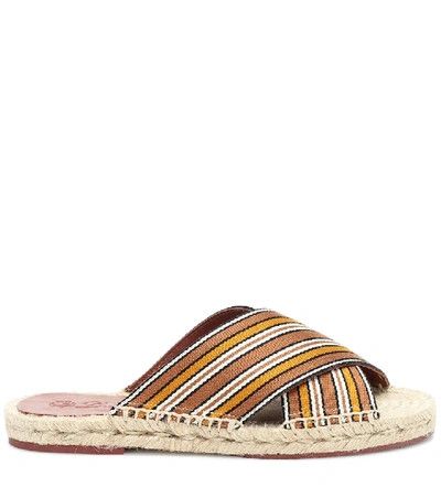 Loro Piana o1srvl11e0225 Suitcase Striped Canvas Espadrille Slides Size US 6 / IT 36 - 1 Thumbnail