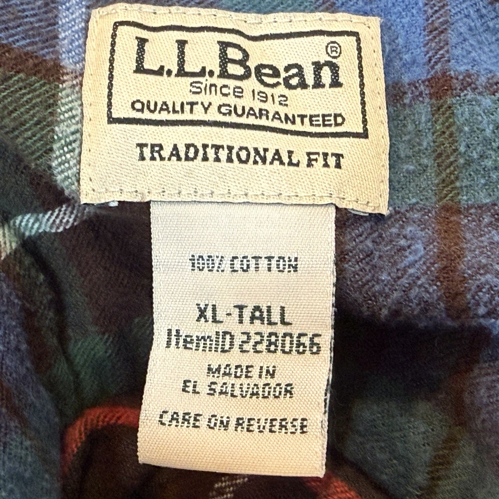 Vintage VINTAGE L.L. Bean Button Down Shirt Mens XL-Tall Blue Plaid Long Sleeve Traditional Fit Size US XL / EU 56 / 4 - 6 Thumbnail