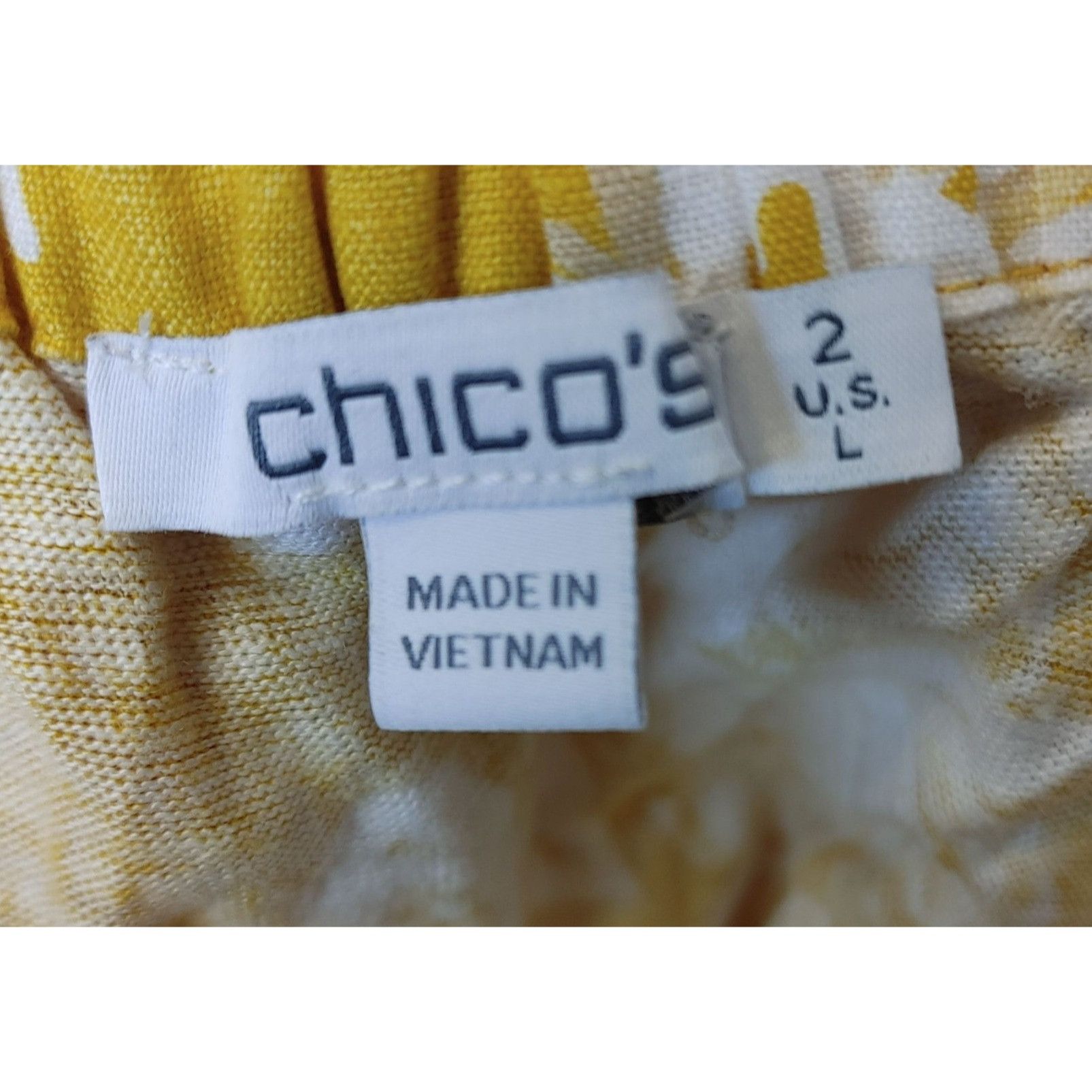 Chicos CHICOS Womens 2/L/12 Yellow Floral Paisley Off Shoulder Line Size L / US 10 / IT 46 - 3 Thumbnail