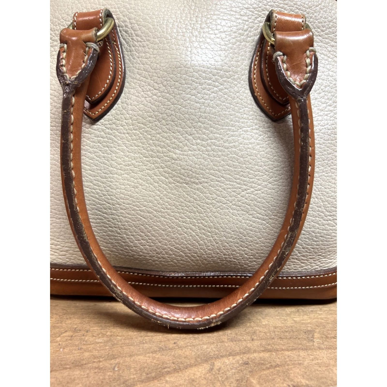 Dooney & Bourke Dooney & Bourke Zip Satchel Pebbled Leather Purse Handbag Cream - Dooney & Bourke Satchel/Top Handle Bag, Medium, Women, Pebbled Leather, Zip, Cream Size ONE SIZE - 7 Thumbnail