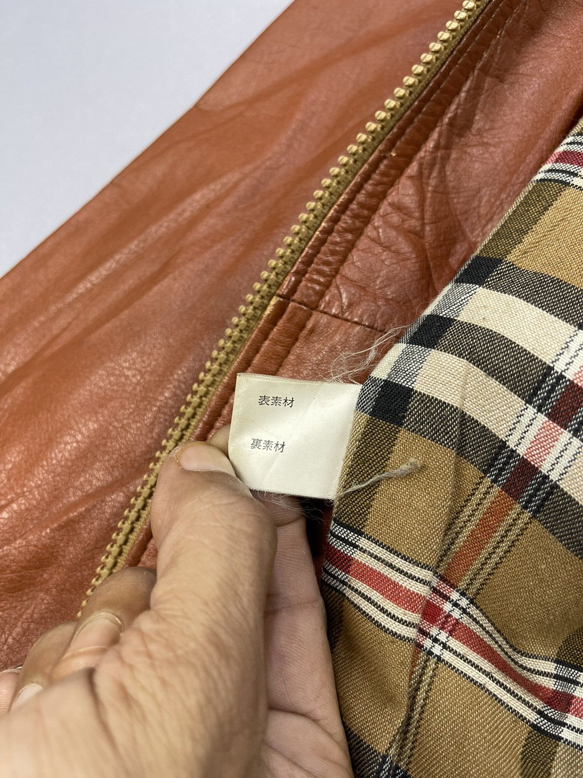 Japanese Brand VINTAGE LEATHER JACKET NOVA CHECK LINED Size US S / EU 44-46 / 1 - 14 Thumbnail