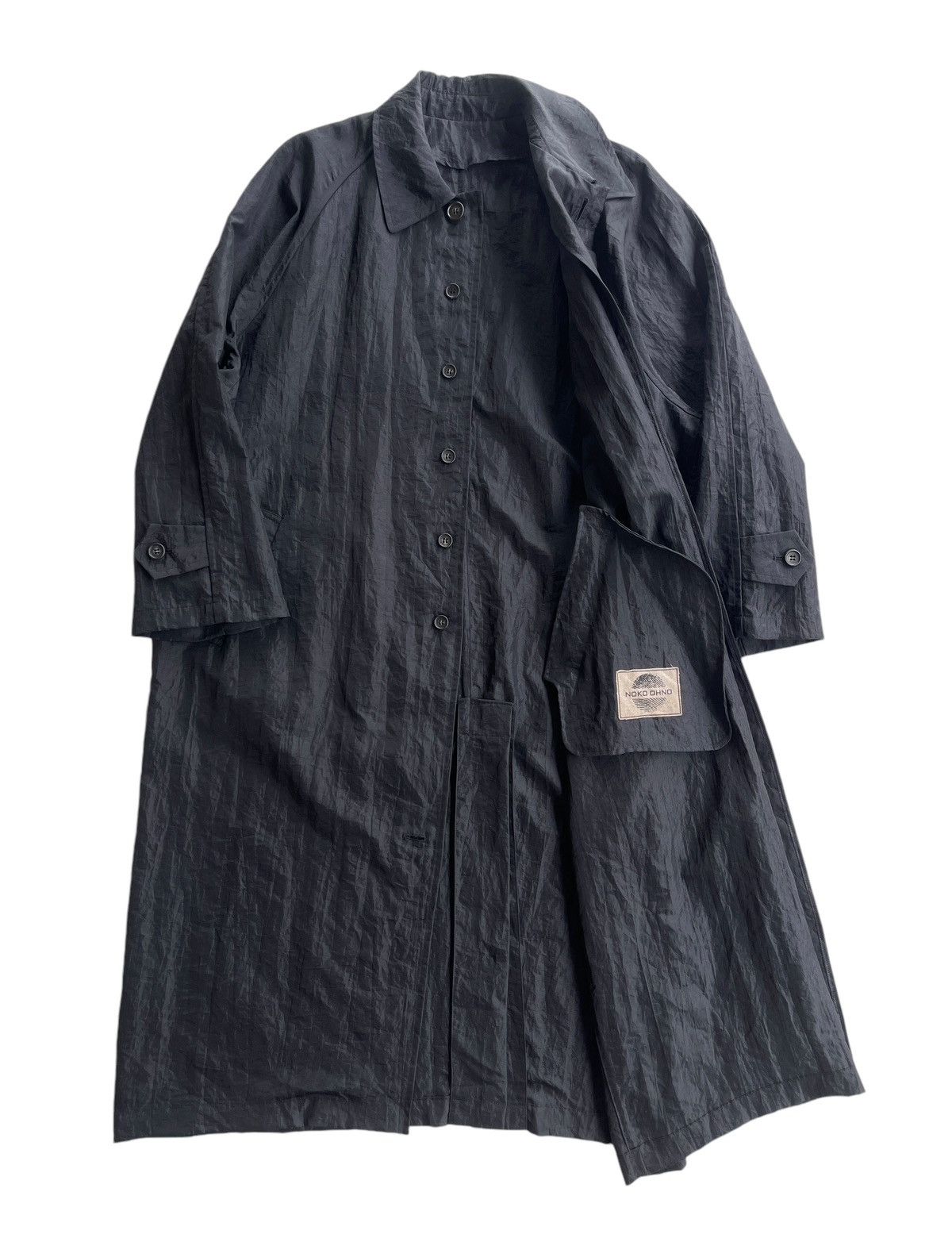 Issey Miyake 80s Japanese Noko Ohno Minimal Lightweight Nylon Trench Coat Size US L / EU 52-54 / 3 - 3 Thumbnail