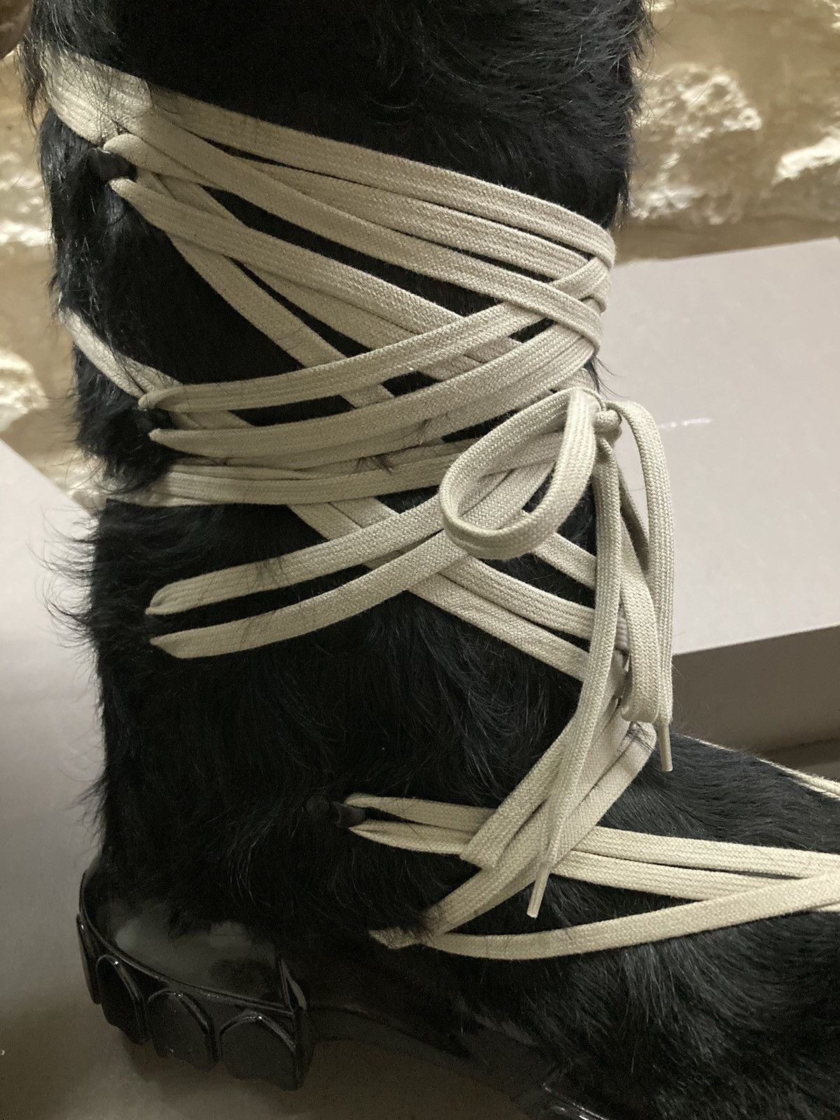 Rick Owens NEW Men’s Black Polished Pony Lunar Boots by Rick Owens Size US 9 / EU 42 - 5 Thumbnail