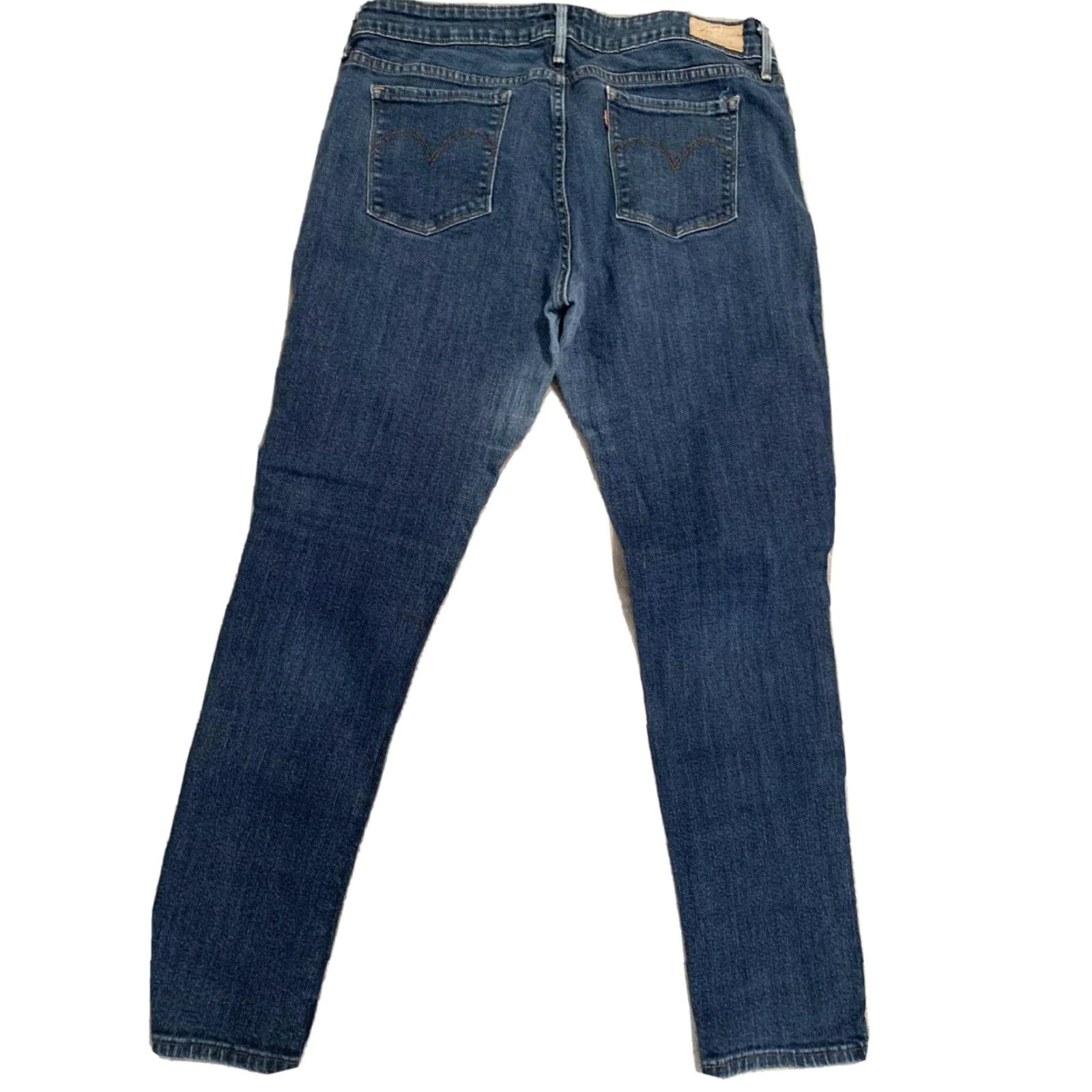 Vintage Womens Distressed Skinny Jeans 33M Denim Blue 31in Inseam Regular Rise Mid Stylus LEVIS Model - Pockets, Stretch Size 24" / US 00 / IT 34 - 2 Thumbnail