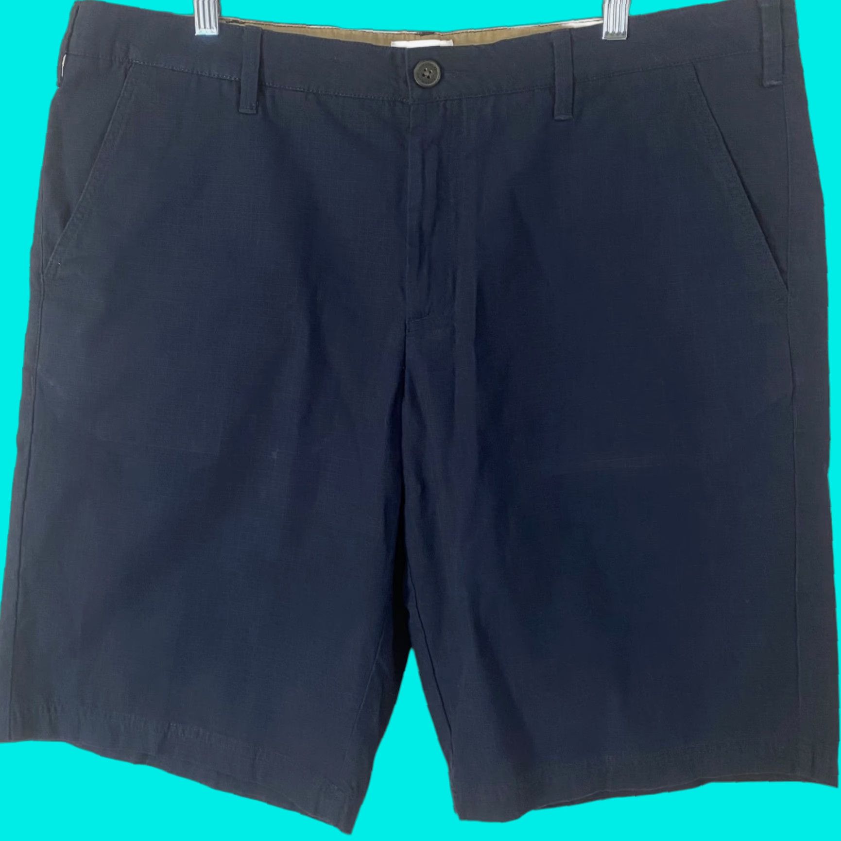 Timberland Timberland Chino Shorts Mens 38 Blue Relaxed Cotton Flat Front Pockets Casual Outdoor Ripstop Flat Front Size US 38 / EU 54 - 1 Thumbnail