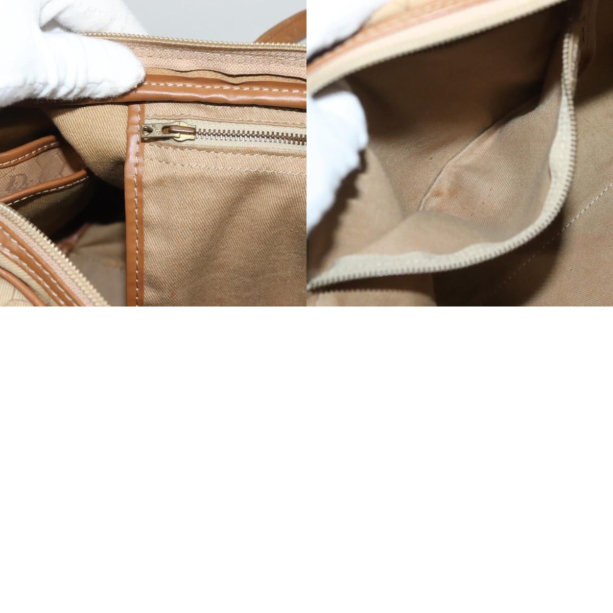 Dior DIOR Honeycomb Canvas Boston Bag Beige Size ONE SIZE - 12 Thumbnail