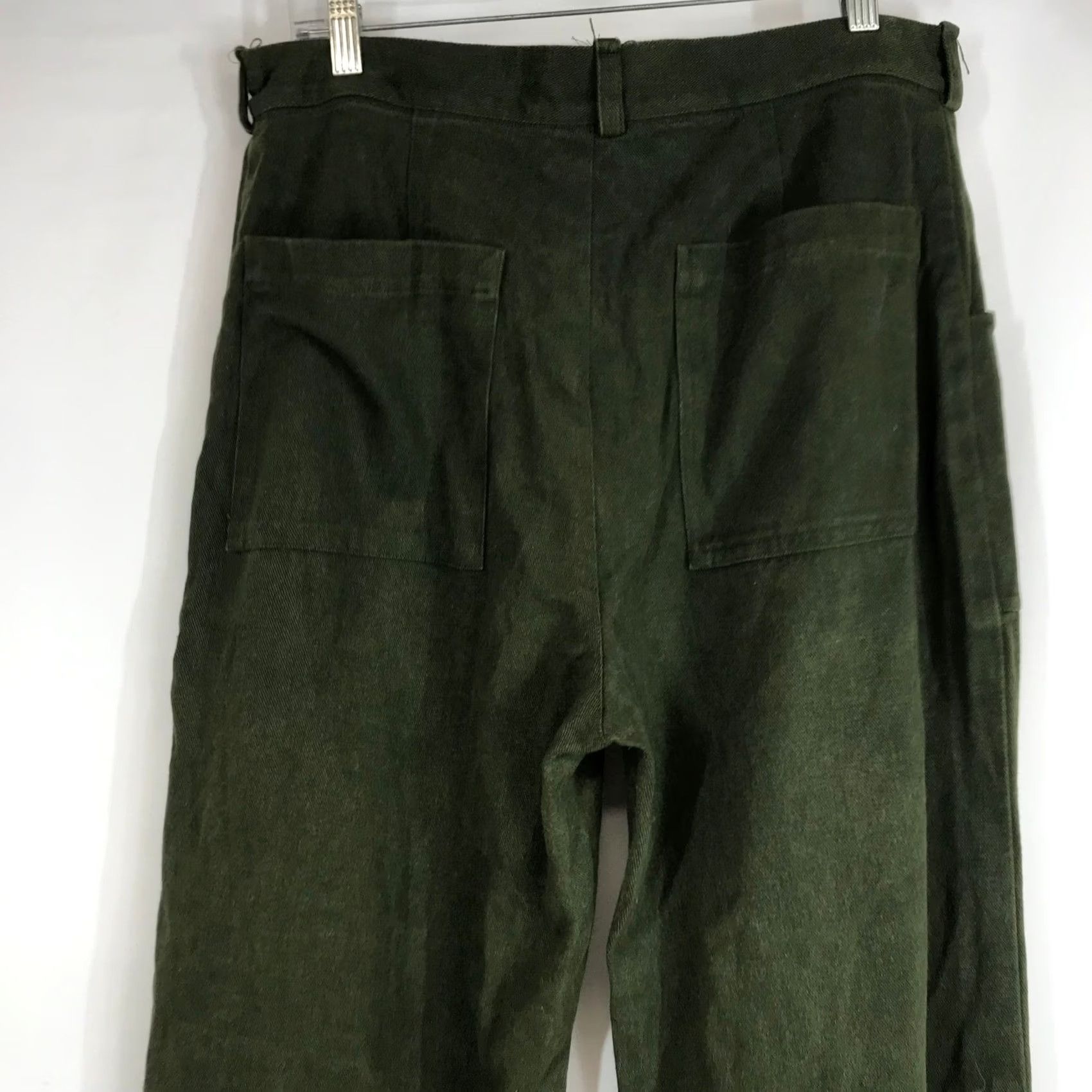 Equipment militaries equipment Pants Womens 32 High Waisted Wide Leg Olive Button Fly Utility Size 24" / US 00 / IT 34 - 5 Thumbnail