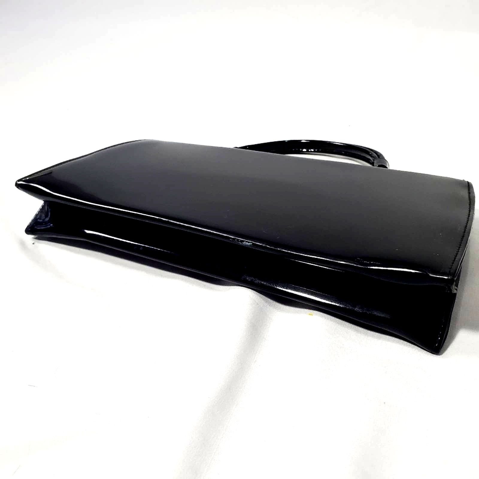 Vintage Vintage 1950's Black Handbag Purse Tote Clutch Size ONE SIZE - 5 Thumbnail