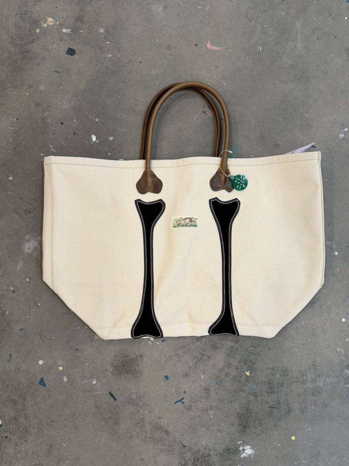 Kapital KAPITAL Extra Large #4 Canvas KOTSU TOTE BAG S Ecru x Black Size ONE SIZE - 1 Thumbnail