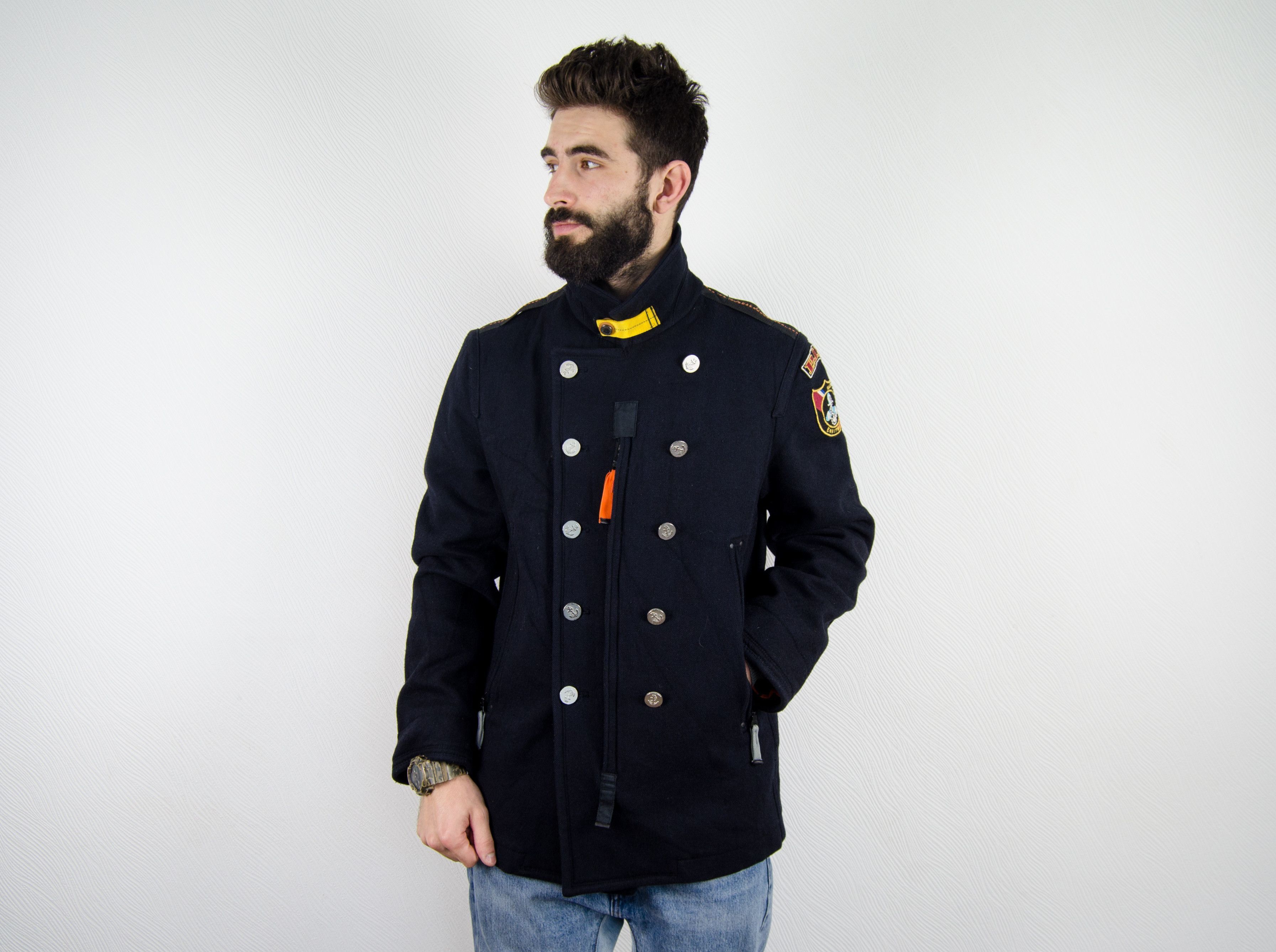 Parajumpers Parajumpers Navy Multipocket Royal Wool Peacoat Jacket Size US L / EU 52-54 / 3 - 4 Thumbnail