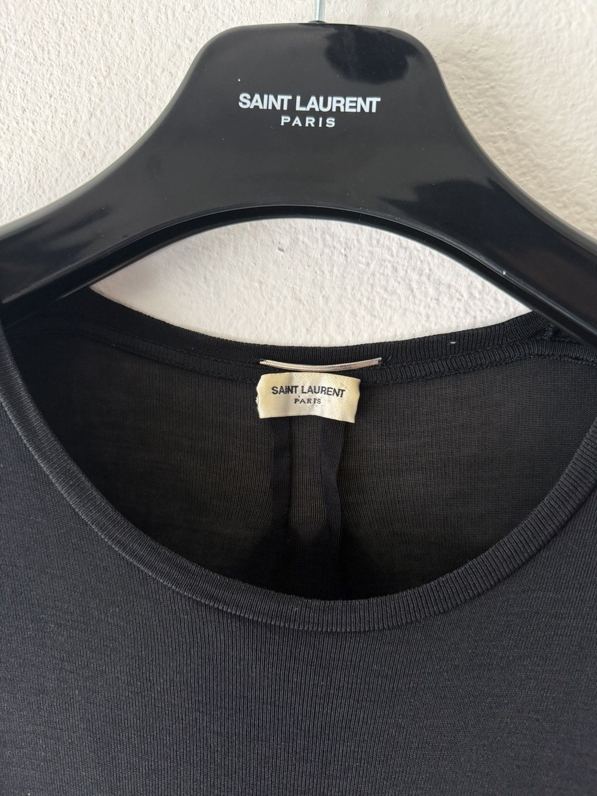 Saint Laurent Paris FW13 Crystal Embellished Silk Pocket Tee Size US XS / EU 42 / 0 - 3 Thumbnail