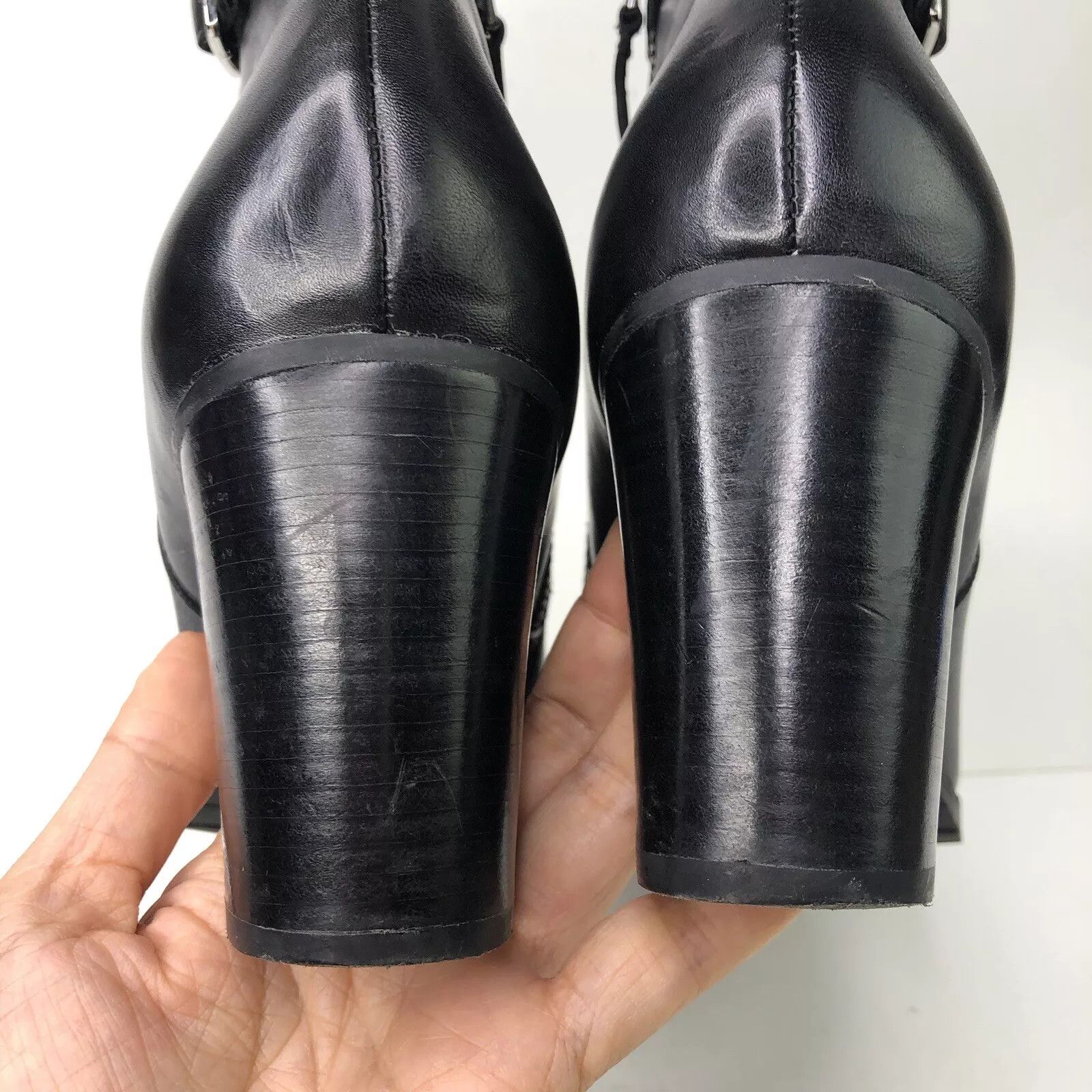 Ralph Lauren Ralph Lauren Black Boot 8.5 Heel Adjustable Buckle Ankle Zip Size US 8.5 / IT 38.5 - 6 Thumbnail