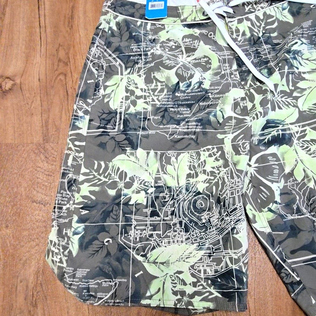 Other Hawaiian Map Board Shorts Wanderwall Green Floral Print 36 Size US 36 / EU 52 - 4 Thumbnail