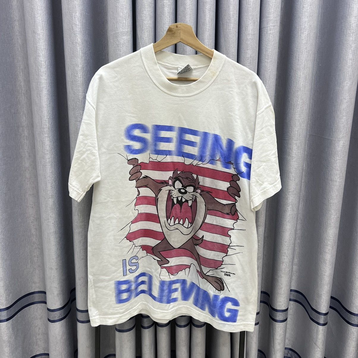 Vintage Vintage 90s Looney Tunes Taz Tasmanian Devil Tee Cartoons Size US L / EU 52-54 / 3 - 1 Thumbnail