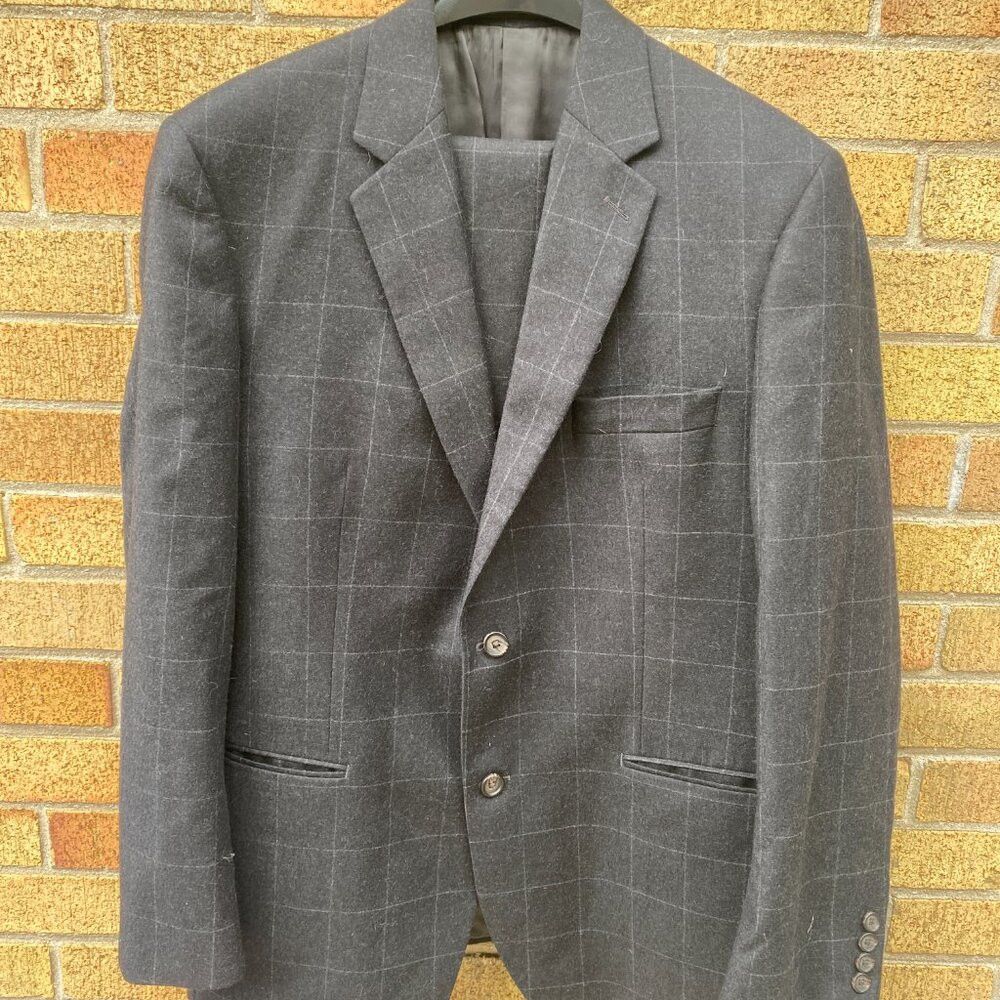 Polo Ralph Lauren Vintage 90s Cashmere Wool Lauren Ralph Lauren Striped Suit Size 44R - 5 Thumbnail