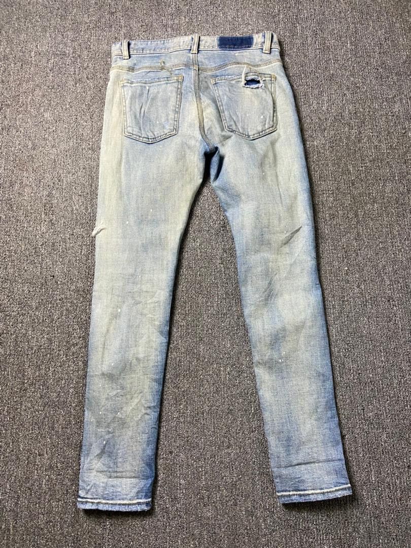 Japanese Brand Digreen + Vert Distressed Ripped Denim Jeans (197) Size US 30 / EU 46 - 2 Thumbnail