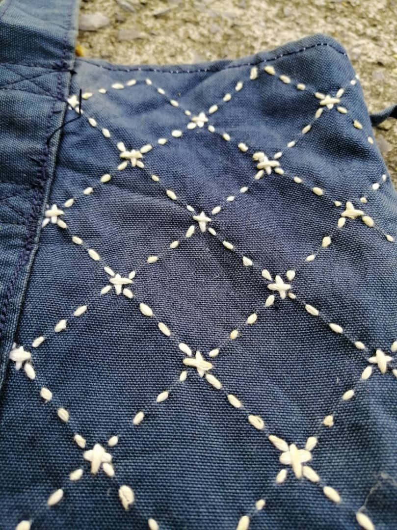 Designer × Japanese Brand Sashiko Embroidered Tote Bag Size ONE SIZE - 4 Thumbnail