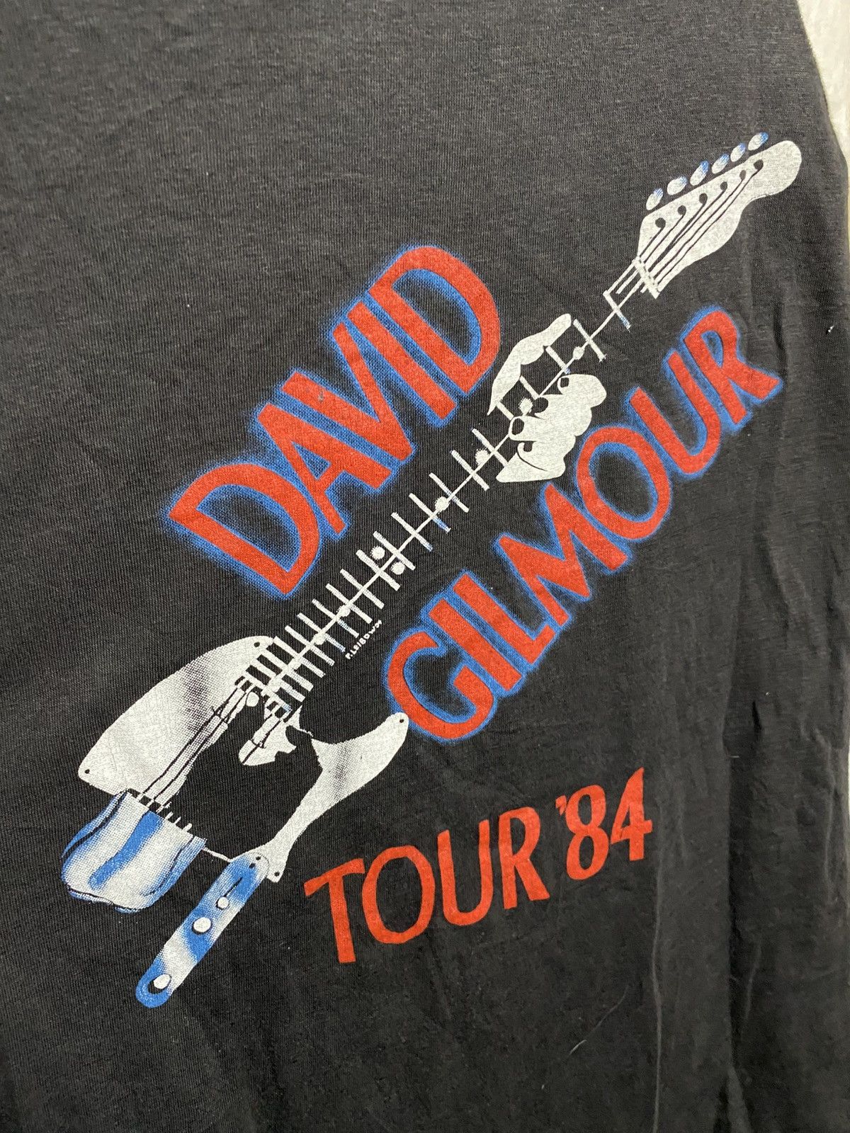 Band Tees × Vintage Vintage David Gilmour Tour 84's Raglan Tee Size US L / EU 52-54 / 3 - 4 Thumbnail