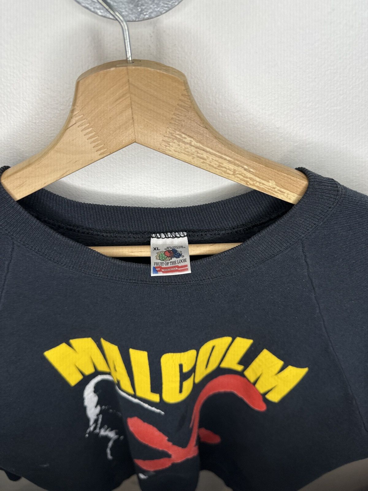 Fruit Of The Loom × Vintage Vintage Malcolm X Nebraska Black Crewneck Sweatshirt Size US L / EU 52-54 / 3 - 3 Thumbnail