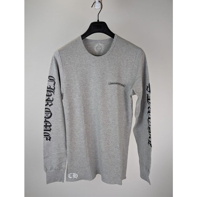 Chrome Hearts o1rshd1 Scroll Logo Long-Sleeve T-Shirt in Grey Size US L / EU 52-54 / 3 - 2 Thumbnail