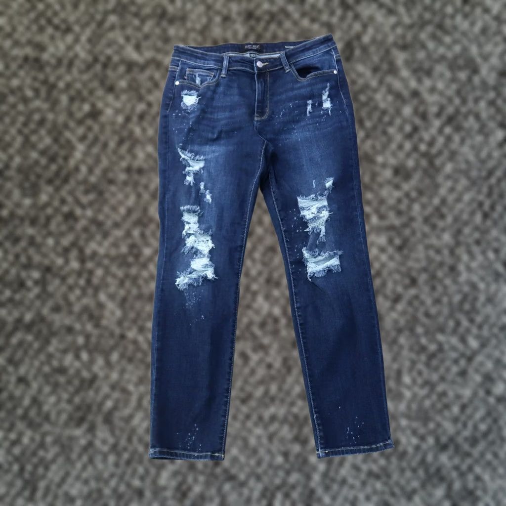 Denime Judy Blue Jeans Women's 13/31 Mid Rise Stretch Denim 5-Pocket Regular Rise Blue Jeans Boyfriend Fit Modern Classic Jeans Girls Womens Size 34" / US 12 / IT 48 - 1 Thumbnail