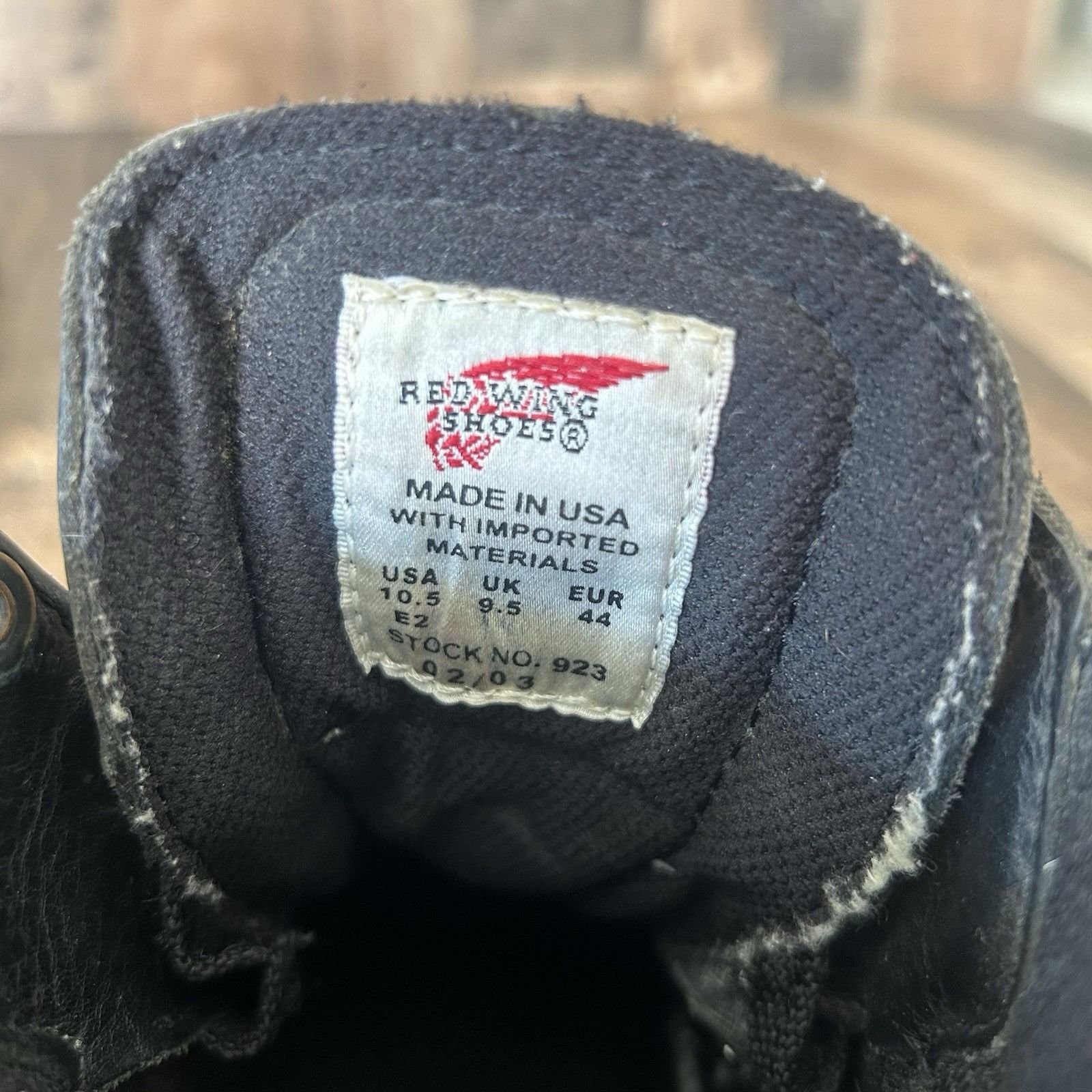 Red Wing Red Wing 923 Black Plain Toe Lace Up Work Boots Mens 10.5 EE Size US 10.5 / EU 43-44 - 5 Thumbnail