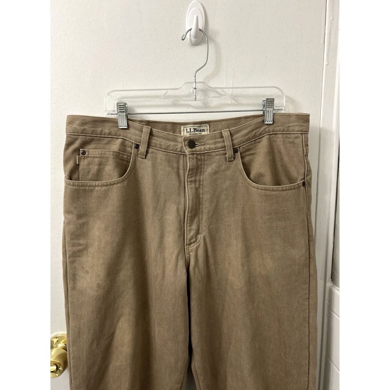 Vintage VINTAGE L.L.Bean Jeans Mens 36x36 Denim Pants Regular Straight Fleece Lined Brown 36 in YKK Men Size US 36 / EU 52 - 2 Thumbnail