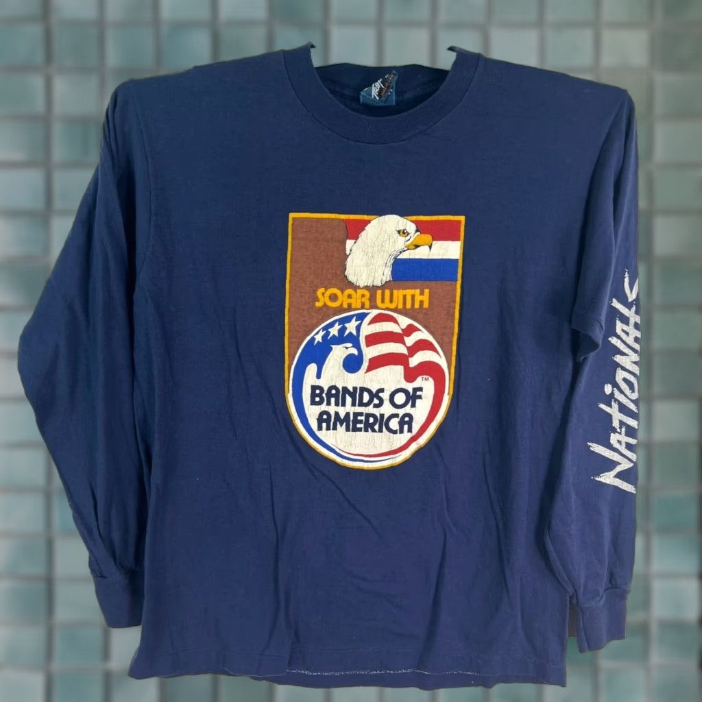 Vintage VINTAGE Trophy Bands of America Nationals Long Sleeve Shirt Adult M Blue Graphic Print 42 Chest Men Reg Mens Size US M / EU 48-50 / 2 - 1 Thumbnail