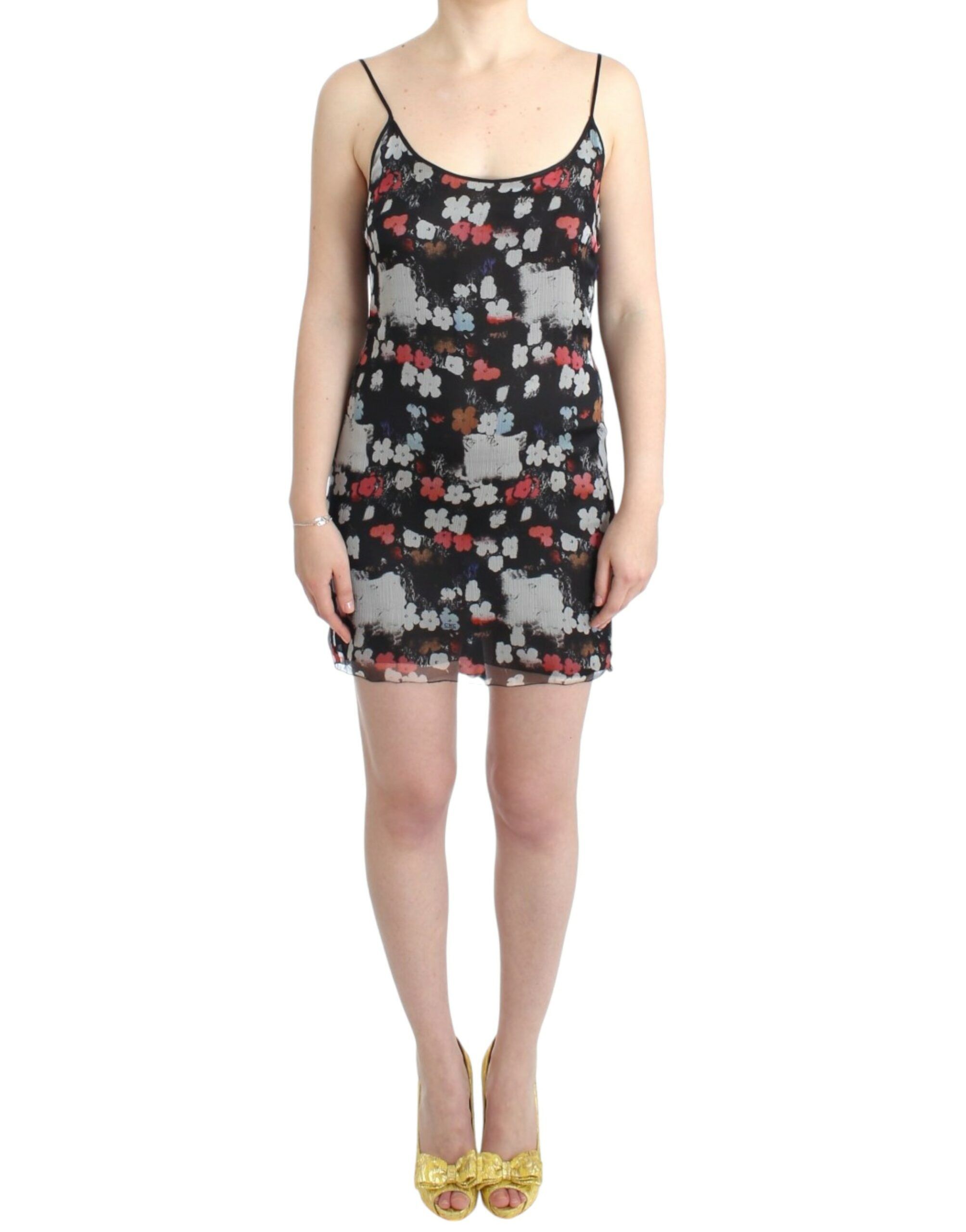 Multicolor Silk Floral Mini Women's Dress