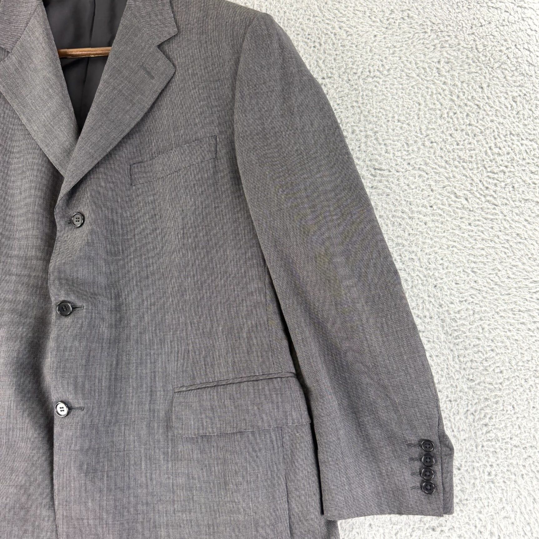 Canali Canali Blazer Coat Jacket Mens 44R Gray 100% Wool Made in Italy LS Blazer Size 44R - 3 Thumbnail