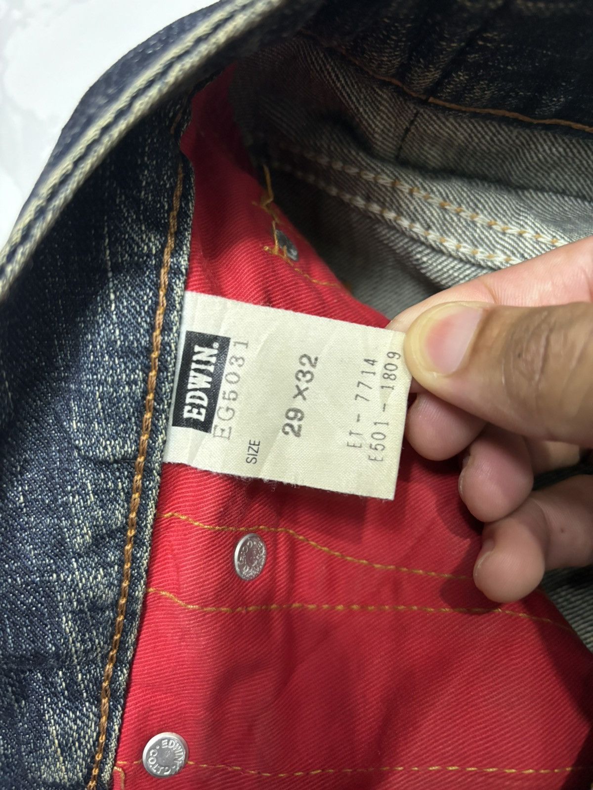 14th Addiction FLARED🔥EDWIN 503 MUD WASH BOOTCUT WAXED DENIM JEANS Size US 32 / EU 48 - 11 Thumbnail
