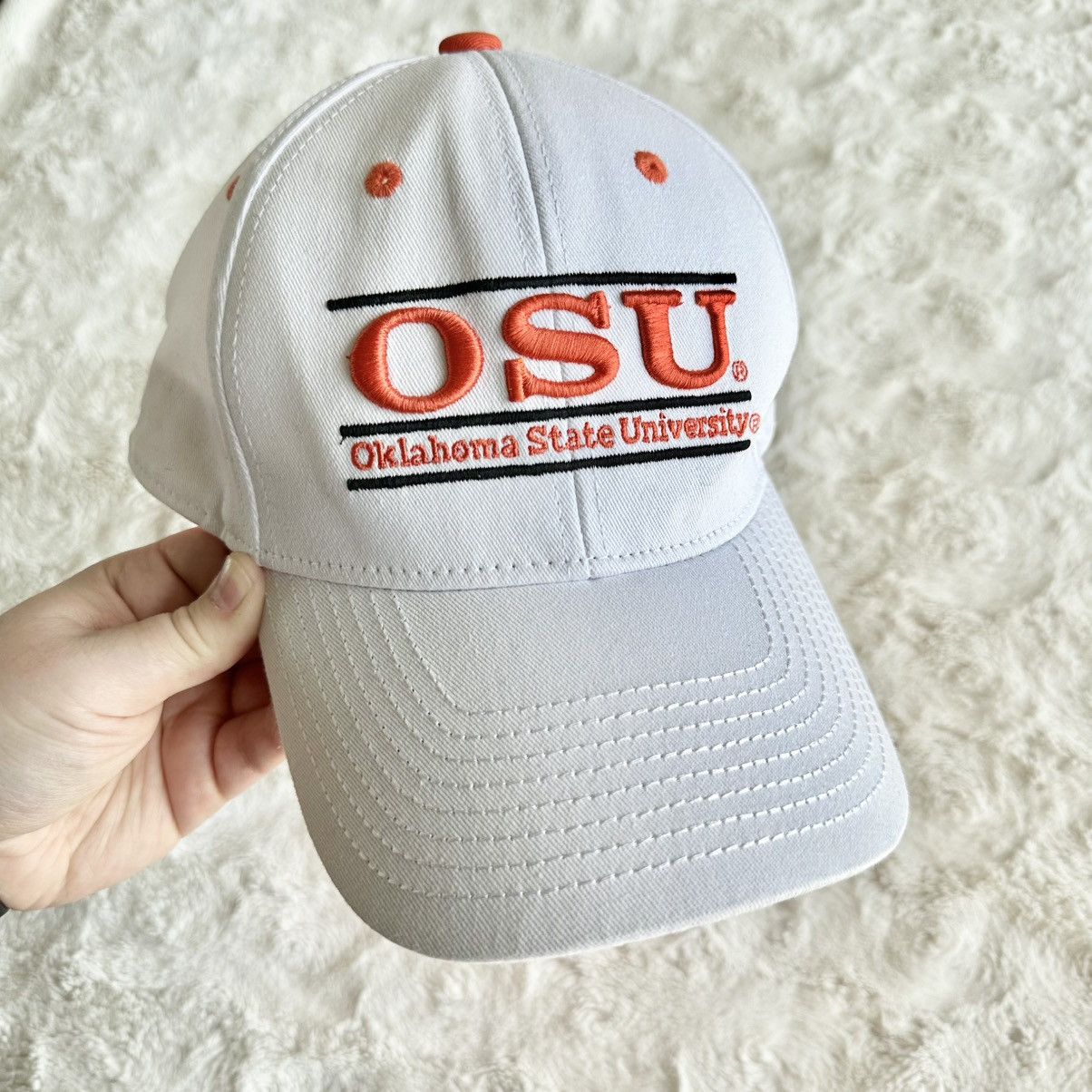 The Game Oklahoma State Hat Cap Adult OSFM White Game Bar OSU Cowboys Size ONE SIZE - 1 Thumbnail