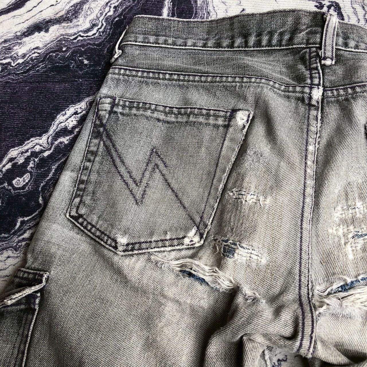 Neighborhood 2003 Neighborhood Savage Selvedge Distressed Cargo Denim Size US 33 - 10 Thumbnail