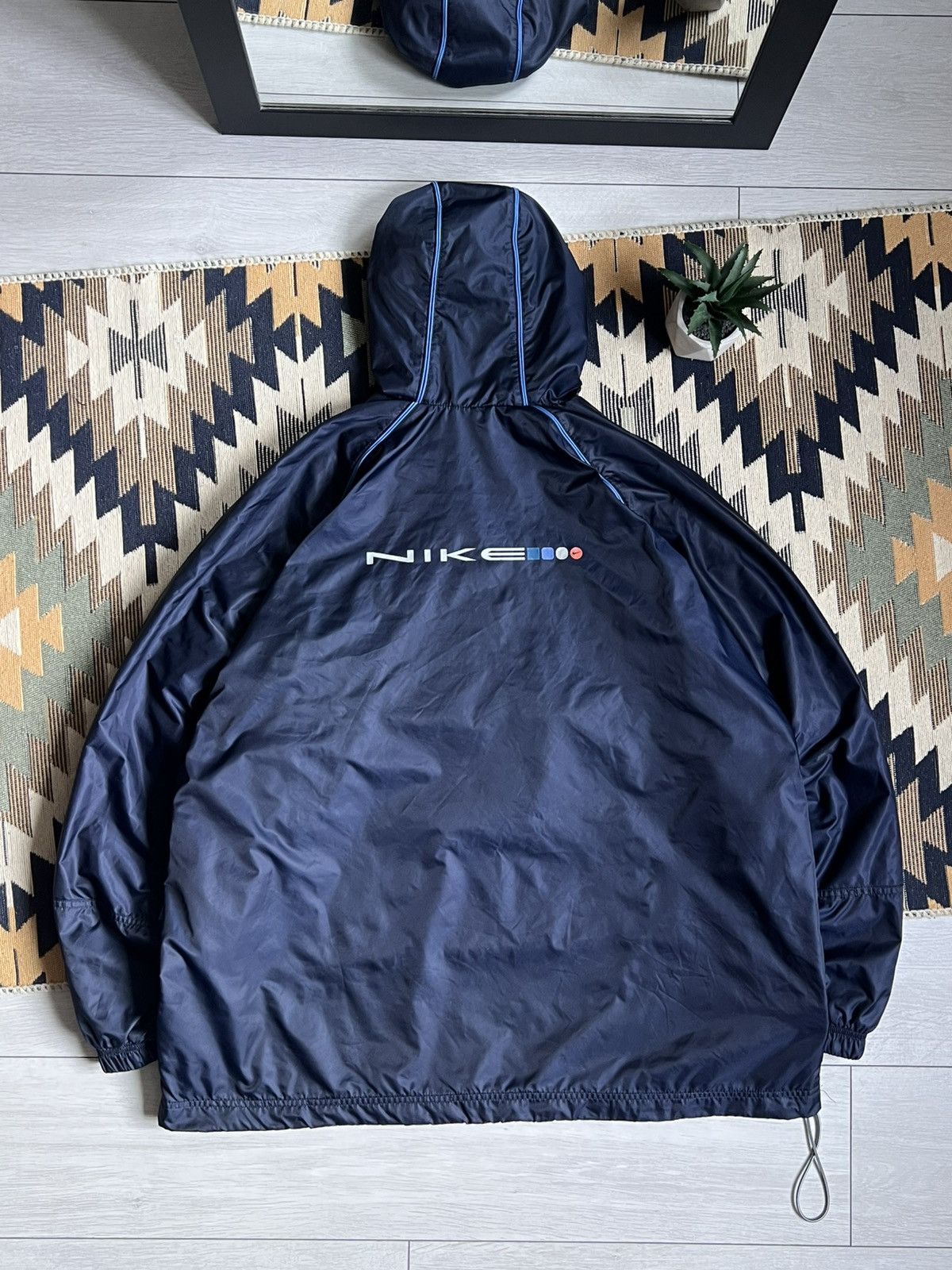 Nike Vintage 90’s Nike Swoosh Nylon Anorak Jacket Size US XL / EU 56 / 4 - 8 Thumbnail