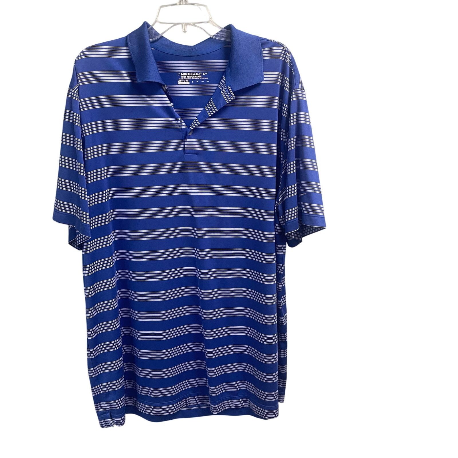Nike Nike Golf Tour Performance Mens XXL Blue White Striped Size US XXL / EU 58 / 5 - 1 Thumbnail