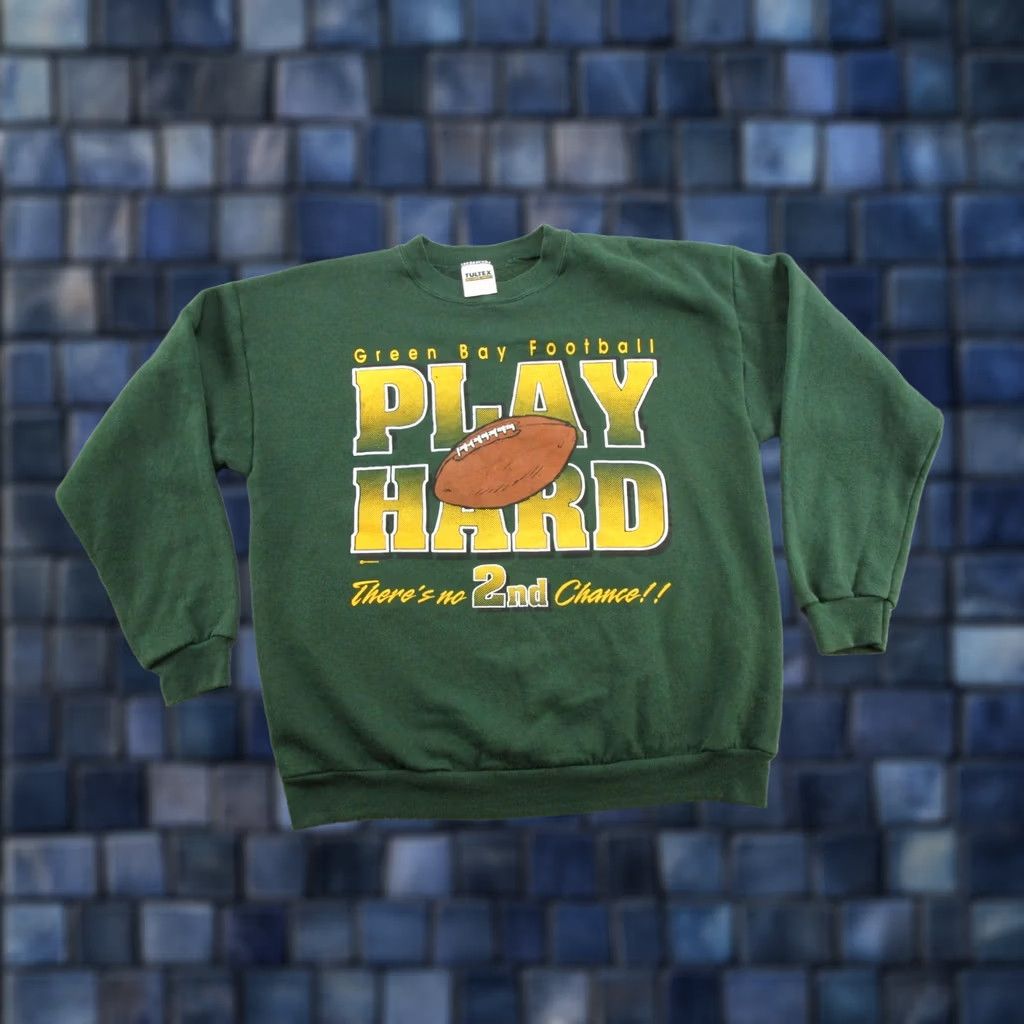Tultex VINTAGE Green Bay Packers Sweatshirt Crew Neck Pullover L Packers Logo 90s Men Size US L / EU 52-54 / 3 - 1 Thumbnail