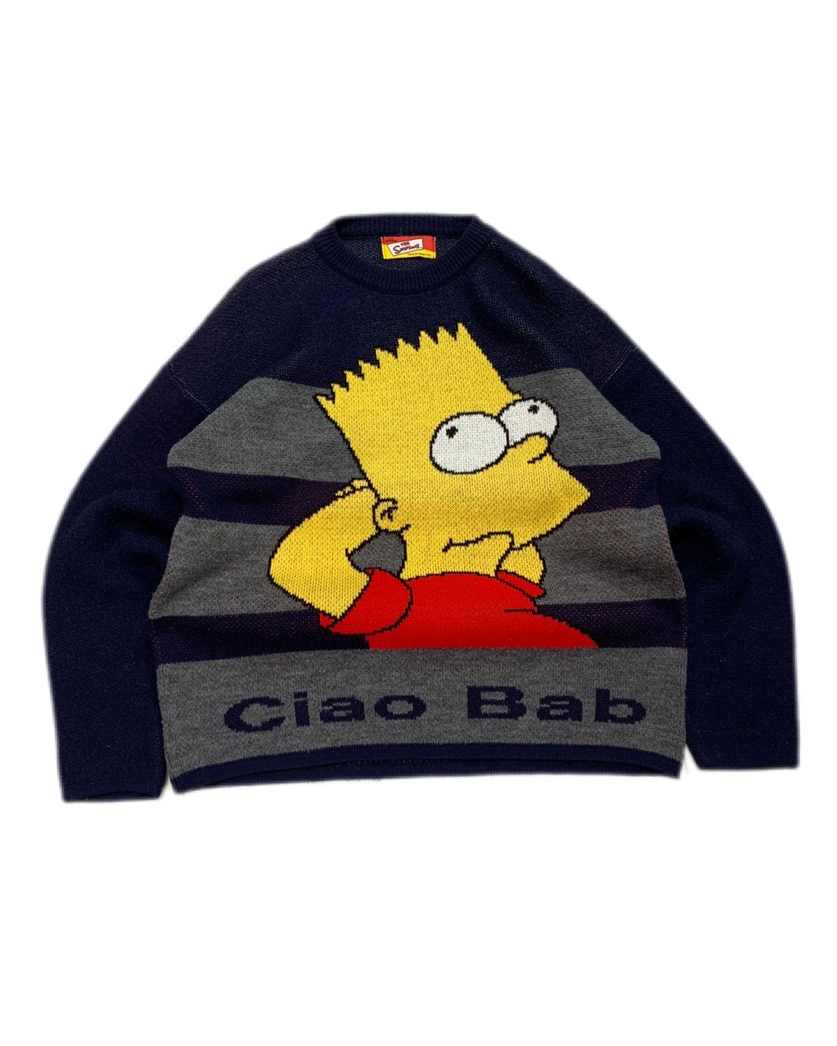 Vintage Itialian Bart Simpson knitted quality Wool chunky Jumper Size US M / EU 48-50 / 2 - 1 Thumbnail