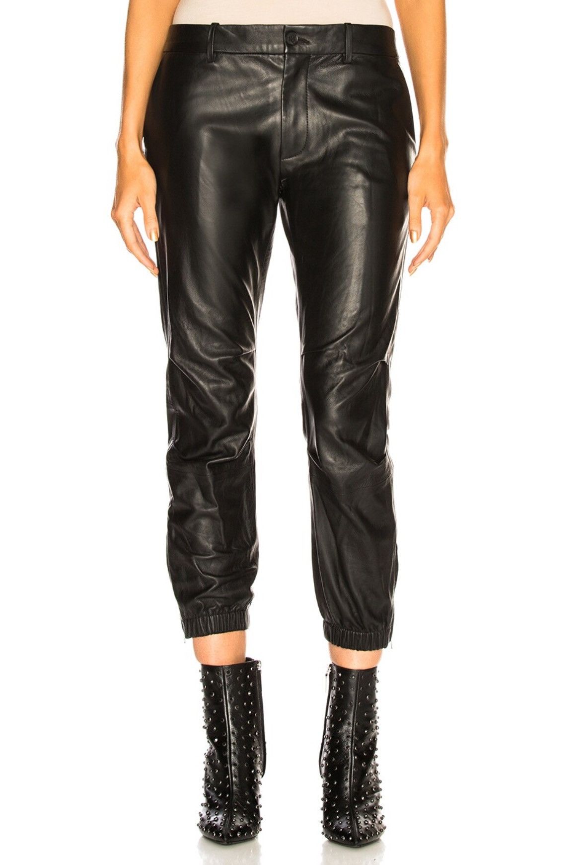 Leather × Nili Lotan NILI LOTAN - "FRENCH MILITARY" LAMBSKIN Brown LEATHER PANTS Size 25" / US 0 / IT 36 - 1 Thumbnail